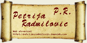 Petrija Radmilović vizit kartica